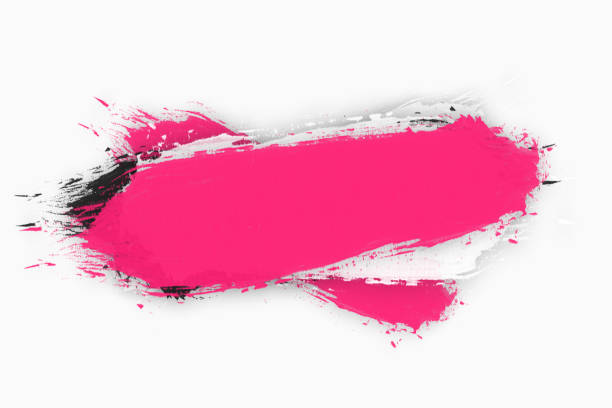 Set of colored hand drawn brush strokes
