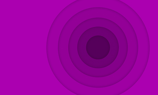 Minimalist Material Design of Concentric Circles - Layered Paper in Magenta - Overlapping Paper, Copy Space