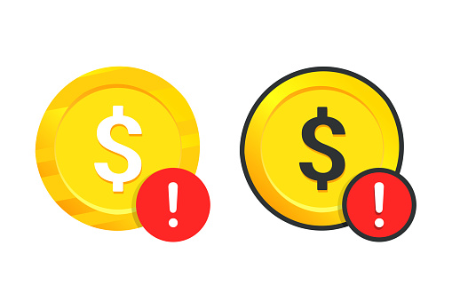Money warning icon. illustration vector