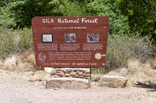 Sign at Entrance to Gila National Forest Catwalk Recreational Area