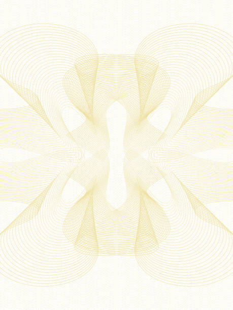 istock Golden ornamental watermark, zigzag pattern. Elegant guilloche. Line art design. Vector abstract background, subtle curves. Empty template for blank, certificate, diploma, passport, gift voucher. A4 page. EPS10 illustration 1494643862