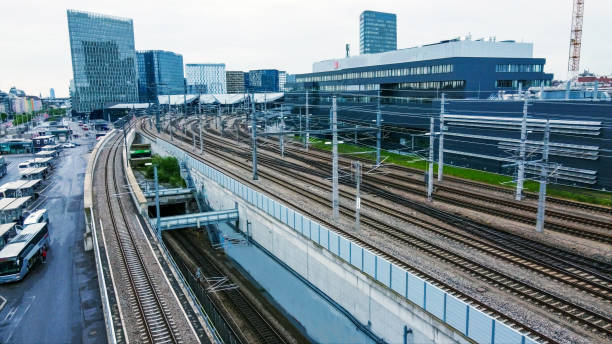 istock Vienna main railway station and Vienna bus staion in left 1494644943