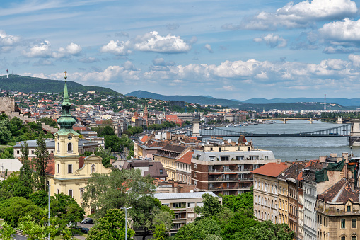 Experience the captivating beauty of Budapest's cityscape, where the past seamlessly merges with the present. This photo showcases the dynamic and cosmopolitan nature of Hungary's capital. Against a backdrop of architectural wonders,  the Budapest cityscape shines with vibrancy and history.