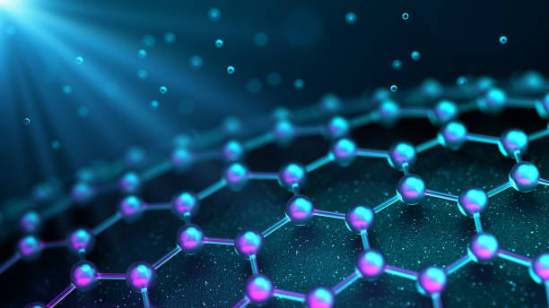 struttura molecolare esagonale, biotecnologie e background medico. illustrazione 3d. - abstract chemical science electronics industry foto e immagini stock
