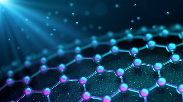 estrutura molecular hexagonal, biotecnologia e formação médica. ilustração 3d. - abstract chemical science electronics industry - fotografias e filmes do acervo