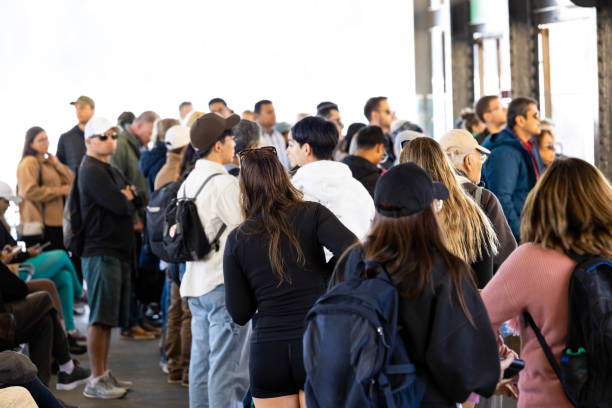 istock People at ferry terminal waiting for ride, background with copy space 1494646707