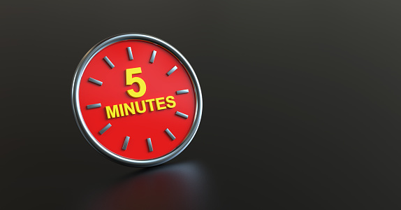 Minute timer icons. sign for five minutes.