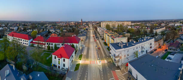 istock View at Pabianice city from a drone at sunset 1494649065