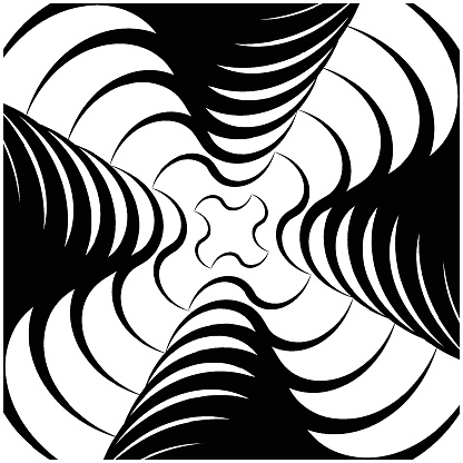 Hypnotic, geometric, repeated pattern vector illustration background