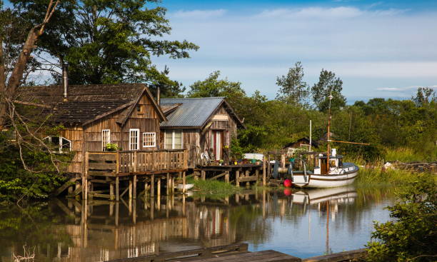 istock Motor bot at Fishermen Village 1494654083