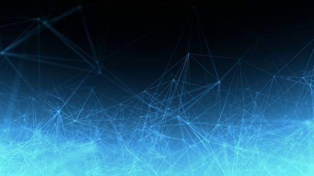 istock Abstract Geometric Background Connecting Dots as Plexus in Blue and white 1494655230