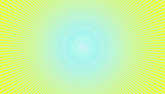Sunburst Background - Pop Art Radiating Lines in Yellow and Turquoise Bull's Eye