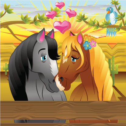 Two horses in love.  Part of my 
