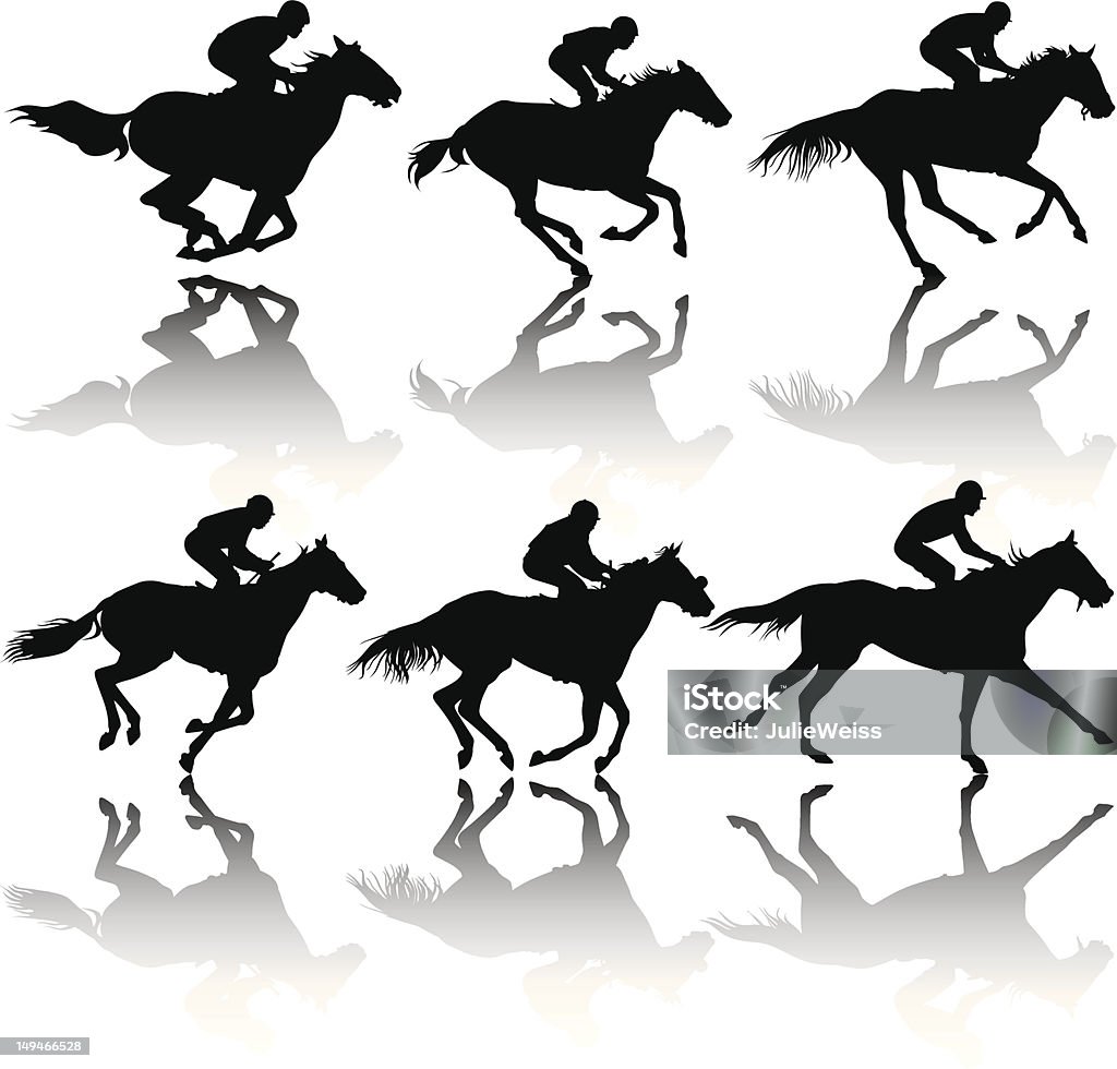 Race horse Silhouettes Various race horse silhouettes.   Racehorse stock vector