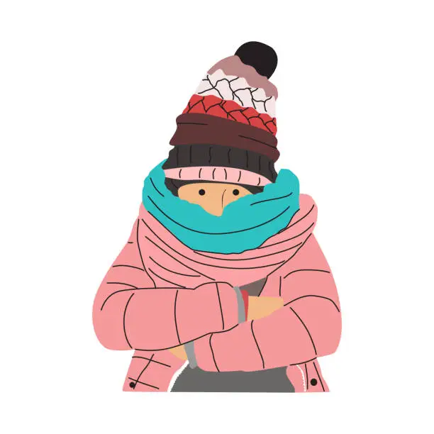 Vector illustration of people wear winter clothes