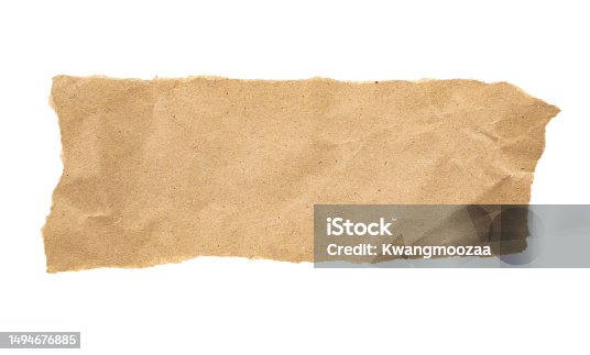 istock Brown Cardboard paper piece isolated on white background 1494676885