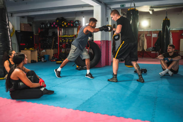 istock Hispanic Male Boxer Working Hard 1494679189
