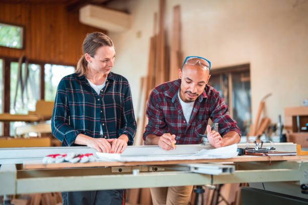 istock Entrepreneur Couple Working Together With Wood 1494679779