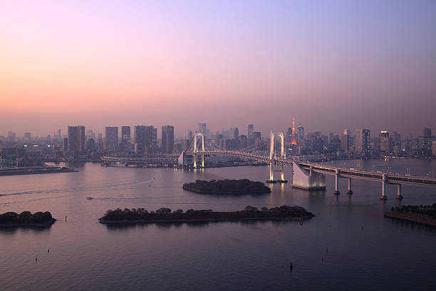 istock View of Tokyo downtown at night with Rainbow Bridge 149468265