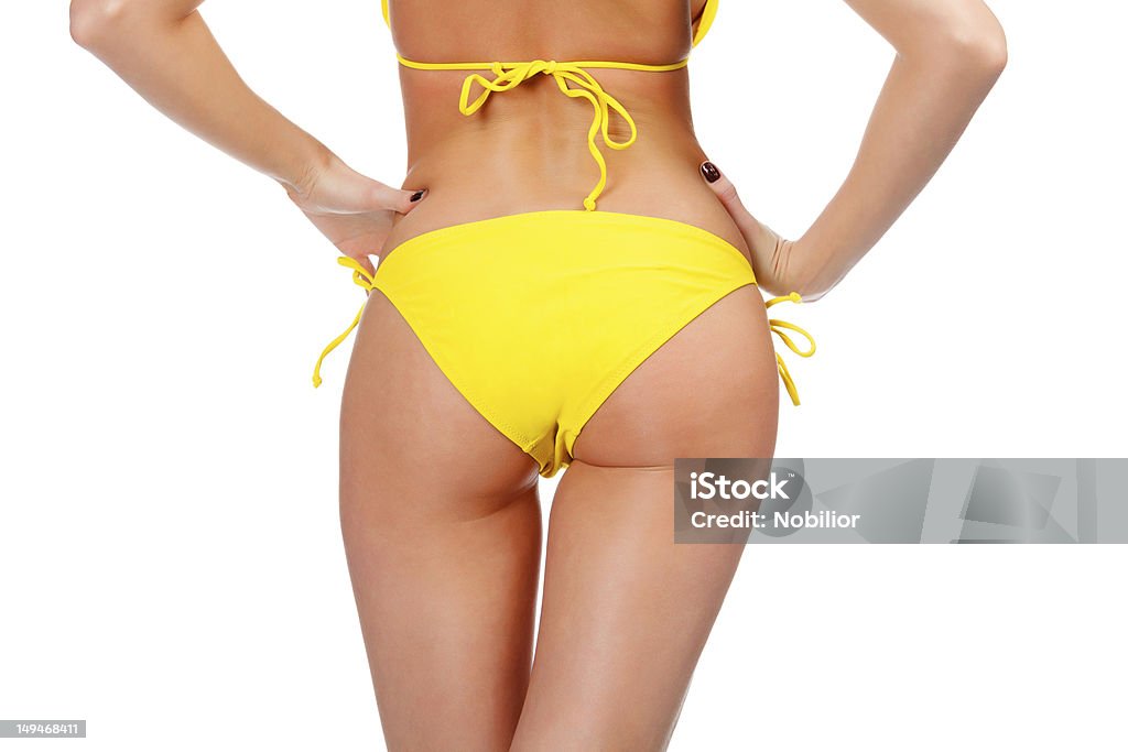Женщина, используя Полное телосложение - Стоковые фото Бикини роялти-фри