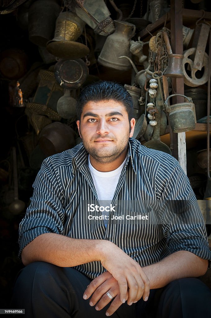 Coppersmith und Einkaufen in Aleppo, Syrien - Lizenzfrei Syrien Stock-Foto