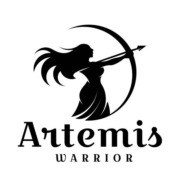 Art & Illustration Artemis logo design archery illustration logo vector zeus logo stock illustrations