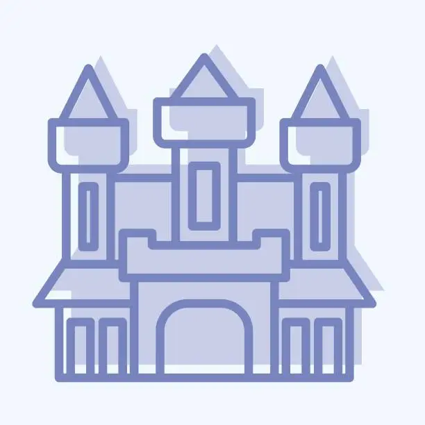 Vector illustration of Icon Castle. related to Halloween symbol. two tone style. simple design editable. simple illustration