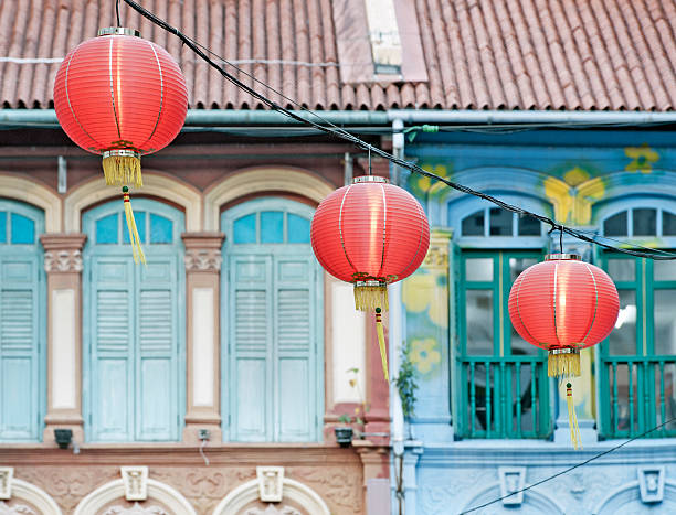 istock Chinese lanterns in asian street 149469736