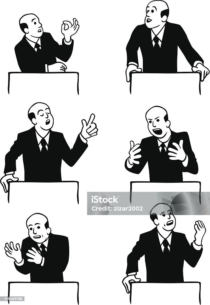 Homme faire un discours - clipart vectoriel de Crier libre de droits