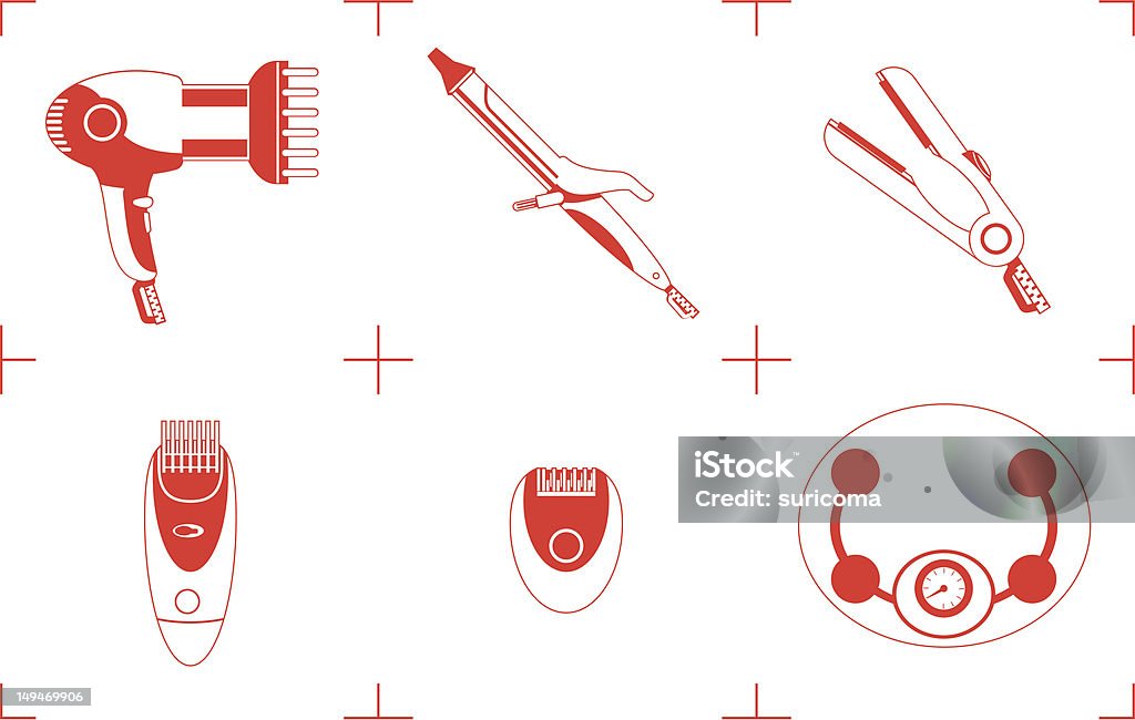 가정용품 제품 - 로열티 프리 이발기 벡터 아트