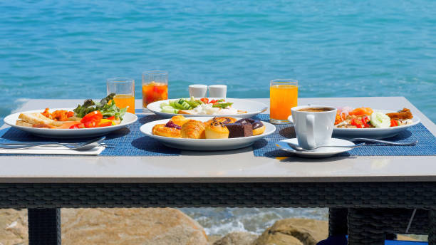 istock Delicious breakfast on coast, surrounded by the stunning views 1494704885