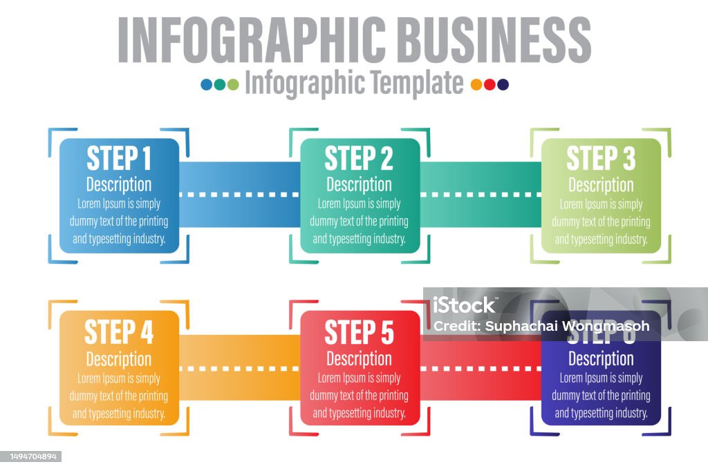 Focus Process Chart 6 Steps Modern Focus Timeline Diagram With Workflow Presentation Vector ...