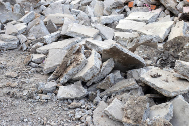 istock Piles of rubble after house demolition 1494710643