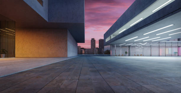 istock 3d Modern glass wall commercial buildings exterior. 1494710935
