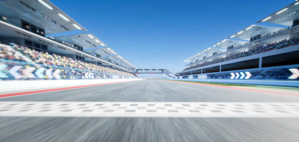 motion blure background with arena for open-wheel single-seater car