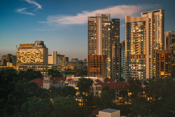Singapore cityscape in sunset