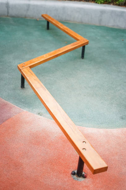istock Wooden platform, walkway for balance training in the park 1494715428