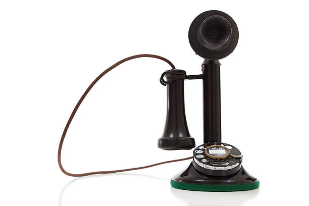 istock Antique vintage candlestick phone on a white background 149471647