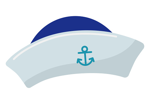 Ocean uniform hat on white background. Vector illustration.