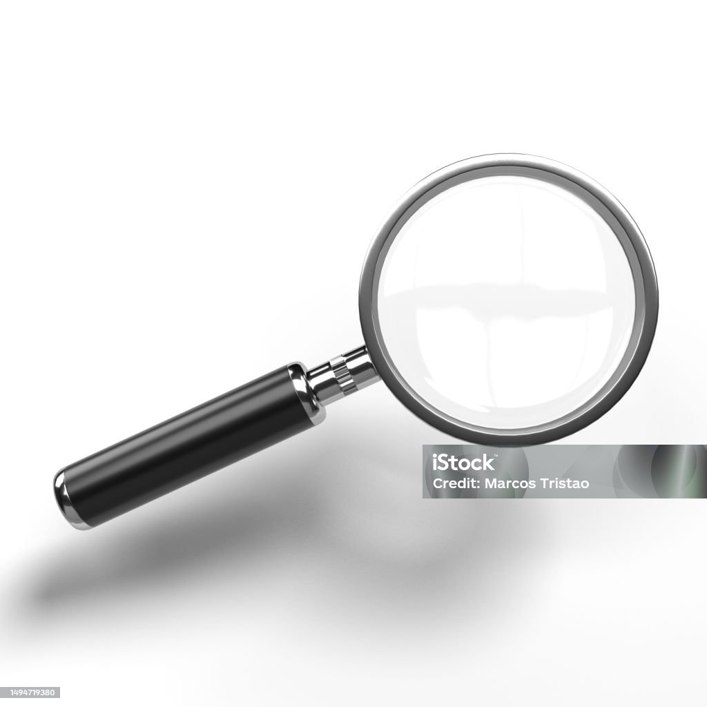 magnifying glass magnifying glass isolated on white background Black And White Stock Photo