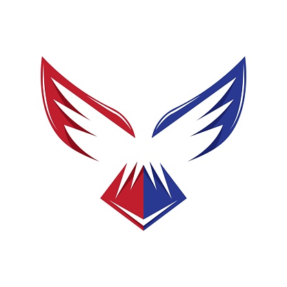 Creative logo design with a simple and elegant eagle concept
