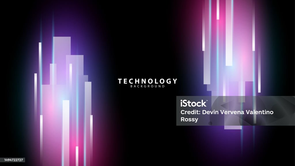 Tech Background Effect Technology Background With Neon Light Effect Lines Stock Illustration ...