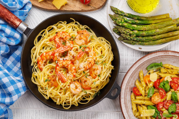 istock A delightful Italian pasta adorned with shrimps 1494724883