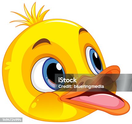 istock Cute Little Duck Head in Cartoon Style 1494724994