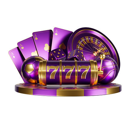 violet purple roulette 777 slot machine ace card poker chip casino gamble element isolated. roulette 777 slot machine ace card poker chip casino gamble element. roulette slot machine 3d render