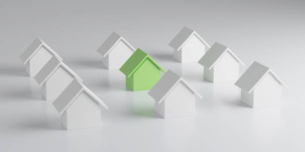 istock Housing concept. Unique building stands out from others 1494727492