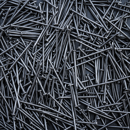 Close up of carpentry nails background