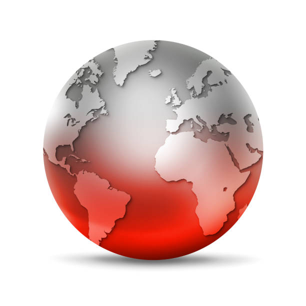 istock Metal world globe isolated on white background. Global warming symbol 1494729172