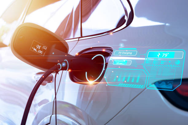 istock EV Charger, Power cable plug charging power to electric vehicle EV car with modern technology UI control information display, car chager station connected power cable alternative sustainable eco energy 1494730005