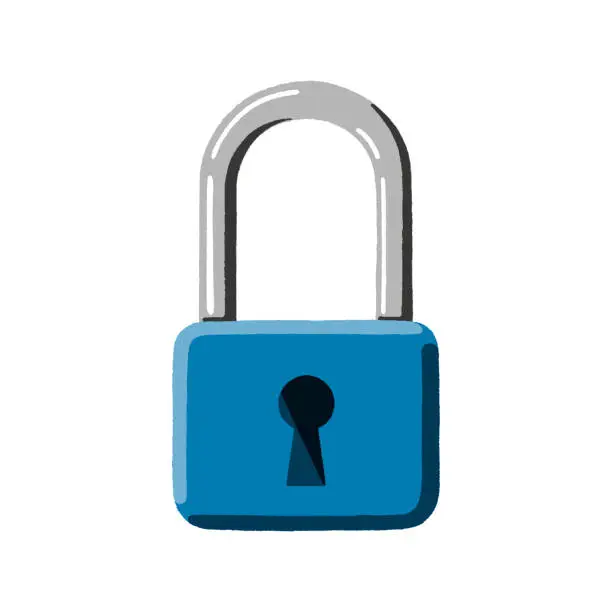 Vector illustration of Blue Padlock